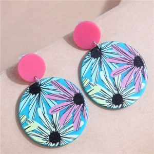 U.S. KOL Choice Street Shooting Abstract Flower Bold Style Women Wholesale Dangle Earrings