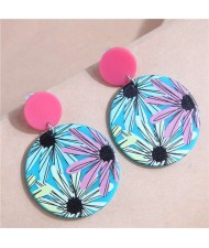 U.S. KOL Choice Street Shooting Abstract Flower Bold Style Women Wholesale Dangle Earrings