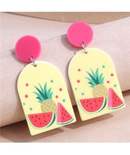 Korean Fashion Summer Atmosphere Geometric Women Yellow Wholesale Costume Earrings