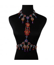 European and American Bold Fashion Luxury Rhinestone Waist Chain Women Summer Style Wholesale Body Chain Jewelry - Multicolor