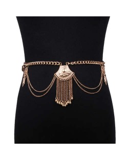 European and American Fringed Waist Chain Wholesale Belly Chain Jewelry - Golden