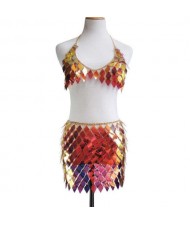 Shiny Multilayer Sequin Body Chain Waist Chain Super Hot Wholesale Body Apparel Chain Jewelry - Orange
