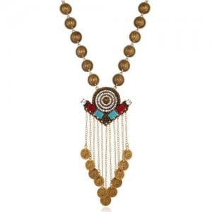 Exaggerated Long Ancient Coin Tassel Vintage Wholesale Costume Necklace
