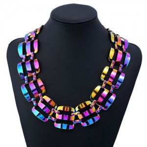 (120 Piece Can be Produced) Exaggerated Style Colorful Chunky Fashion Statement Necklace