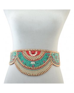 Bohemian Fashion Waist Chain Handmade Girdle Wholesale Waist Belt  - Green