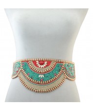 Bohemian Fashion Waist Chain Handmade Girdle Wholesale Waist Belt  - Green