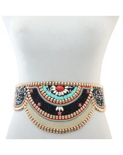 Bohemian Fashion Waist Chain Handmade Girdle Wholesale Waist Belt  - Black