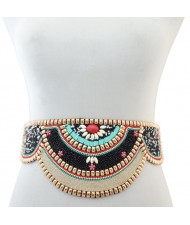 Bohemian Fashion Waist Chain Handmade Girdle Wholesale Waist Belt  - Black