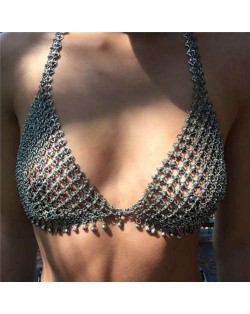 American Retro Fashion Exaggerated Hollow Bra Chain Hand-woven Wholesale Body Chain Jewelry