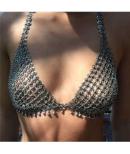 American Retro Fashion Exaggerated Hollow Bra Chain Hand-woven Wholesale Body Chain Jewelry