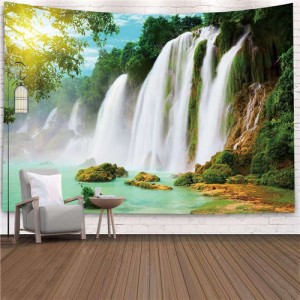 Natural Scenery Waterfall Nordic Fashion Background Cloth Home Wall Decorational Tapestry