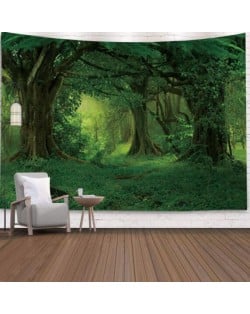 Natural Scenery Green Forest Nordic Fashion Background Cloth Home Wall Decorational Tapestry