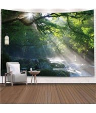 Forest and Streem in the Sun Nordic Fashion Background Cloth Home Wall Decorational Tapestry