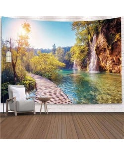 Boardwalk and Stream Falls Nordic Fashion Background Cloth Home Wall Decorational Tapestry