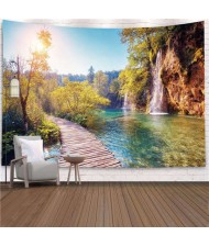 Boardwalk and Stream Falls Nordic Fashion Background Cloth Home Wall Decorational Tapestry