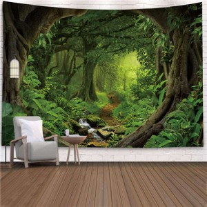Deep Forest Path Nordic Fashion Background Cloth Home Wall Decorational Tapestry