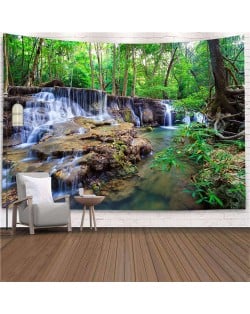 Stream Waterfall in Forest Nordic Fashion Background Cloth Home Wall Decorational Tapestry