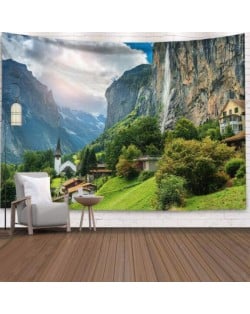 European Mountain Town Nordic Fashion Background Cloth Home Wall Decorational Tapestry