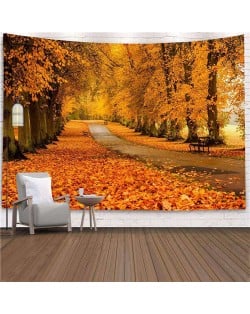 Autumn Leaves Avenue Background Cloth Home Wall Decorational Tapestry