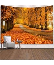 Autumn Leaves Avenue Background Cloth Home Wall Decorational Tapestry
