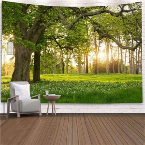 Peaceful Forest Morning Design Nordic Fashion Background Cloth Home Wall Decorational Tapestry