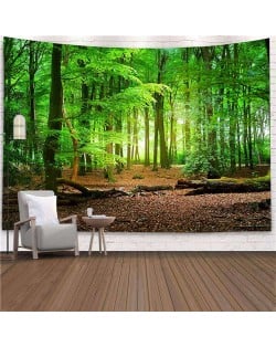 Green Forest Natual Scenery Design Nordic Fashion Background Cloth Home Wall Decorational Tapestry