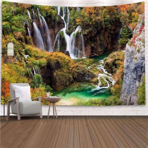 Waterfall Group Natual Scenery Design Nordic Fashion Background Cloth Home Wall Decorational Tapestry