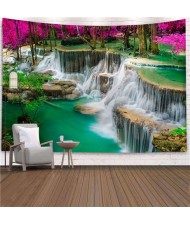 Red Trees and Waterfall Group Nordic Fashion Background Cloth Home Wall Decorational Tapestry