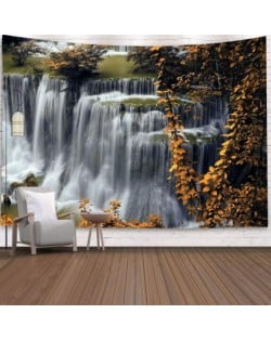 Yellow Leaves and Waterfall Design Nordic Fashion Background Cloth Home Wall Decorational Tapestry