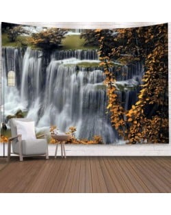 Yellow Leaves and Waterfall Design Nordic Fashion Background Cloth Home Wall Decorational Tapestry