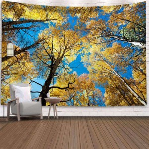 Yellow Leaves Forest Nordic Fashion Background Cloth Home Wall Decorational Tapestry