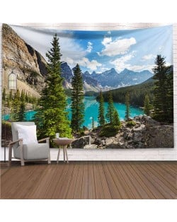 Blue Lake and Mountain Nordic Fashion Background Cloth Home Wall Decorational Tapestry