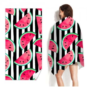 Black and White Strips Background Watermelon Bohemian Fashion Wholesale Beach Towel