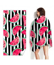 Black and White Strips Background Watermelon Bohemian Fashion Wholesale Beach Towel