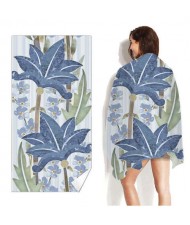 Abstract Blue Leaves Bohemian Fashion Wholesale Beach Towel