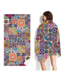 Multicolors Folk Style Flowers Combo Bohemian Fashion Wholesale Beach Towel Bath Towel