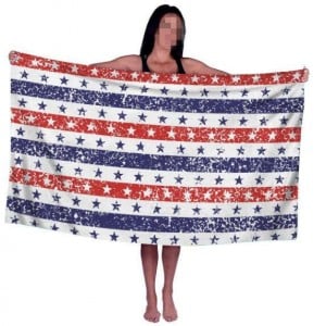 High Fashion Stripes and Stars USA Style Flag Wholesale Beach Towel Bath Towel