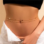 Minimalist Design Double-layers Alloy Wholesale Fashion Body Chain Jewelry - Golden