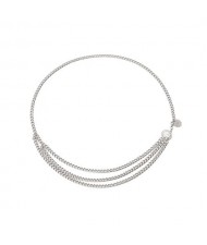 Vintage Tassel Design Wholesale Waist Chain Fashion Alloy Women Body Chain Jewelry - Silver