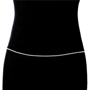 Shining Rhinestone Single Layer Beach Fashion Minimalist Wholesale Body Chain Jewelry - Silver