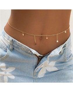 Star Fringe Hip-hop Style Fashion Wholesale Waist Chain - Golden