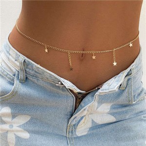 Star Fringe Hip-hop Style Fashion Wholesale Waist Chain - Golden