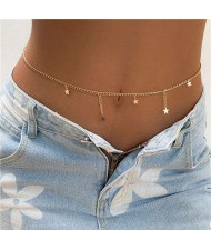 Star Fringe Hip-hop Style Fashion Wholesale Waist Chain - Golden