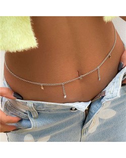 Star Fringe Hip-hop Style Fashion Wholesale Waist Chain - Silver