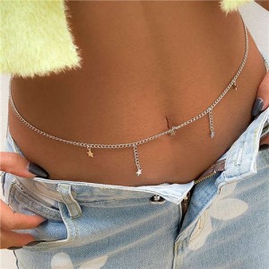 Star Fringe Hip-hop Style Fashion Wholesale Waist Chain - Silver