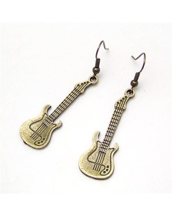 Vintage Guitar Design Dangling Earrings