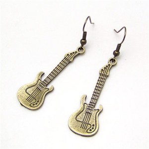 Vintage Guitar Design Dangling Earrings