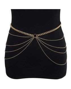 Fashionable Body Chain Jewelry Vintage Exaggerated Multilayer Waist Chain