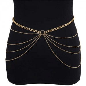 Fashionable Body Chain Jewelry Vintage Exaggerated Multilayer Waist Chain
