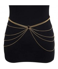 Fashionable Body Chain Jewelry Vintage Exaggerated Multilayer Waist Chain